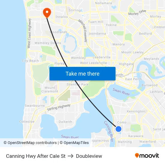 Canning Hwy After Cale St to Doubleview map