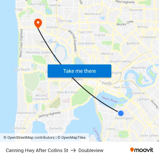 Canning Hwy After Collins St to Doubleview map