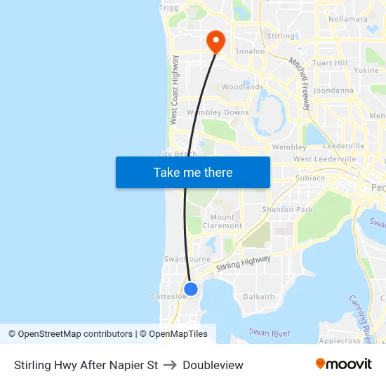 Stirling Hwy After Napier St to Doubleview map