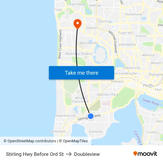 Stirling Hwy Before Ord St to Doubleview map