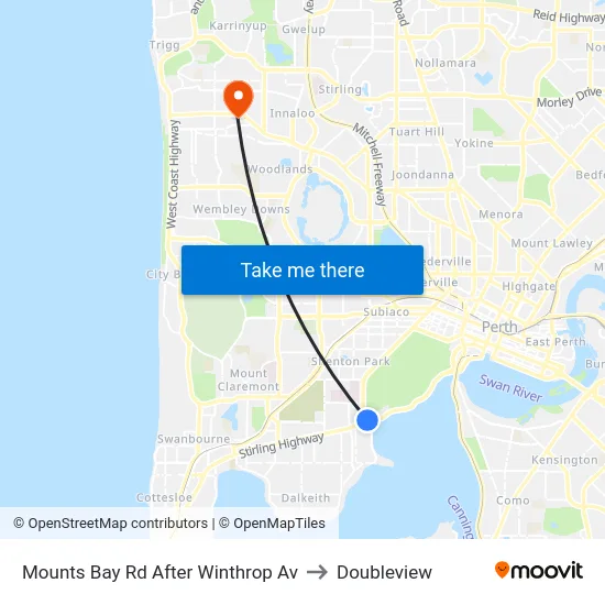Mounts Bay Rd After Winthrop Av to Doubleview map