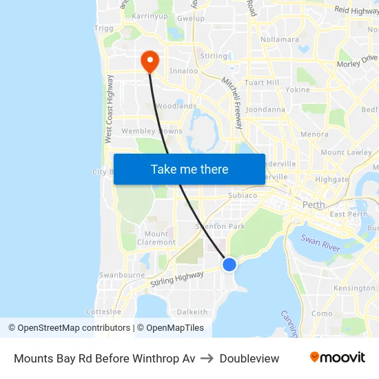 Mounts Bay Rd Before Winthrop Av to Doubleview map