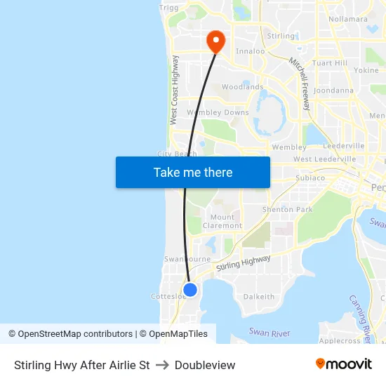 Stirling Hwy After Airlie St to Doubleview map