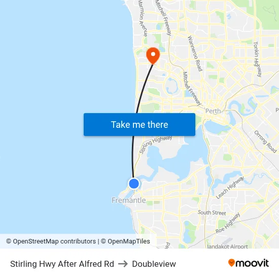 Stirling Hwy After Alfred Rd to Doubleview map