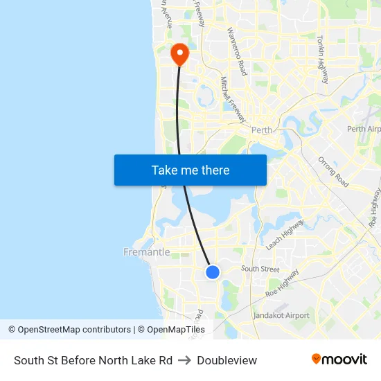 South St Before North Lake Rd to Doubleview map