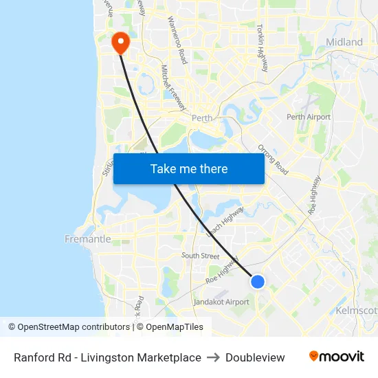 Ranford Rd - Livingston Marketplace to Doubleview map
