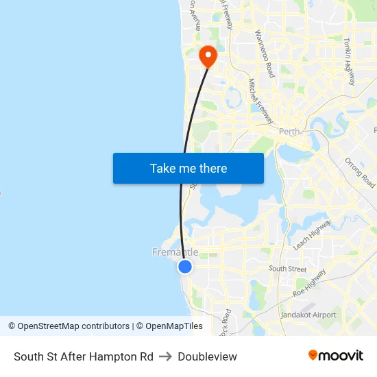 South St After Hampton Rd to Doubleview map