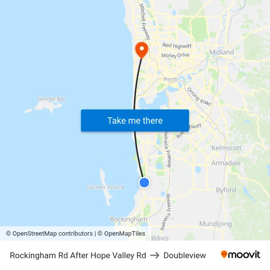 Rockingham Rd After Hope Valley Rd to Doubleview map