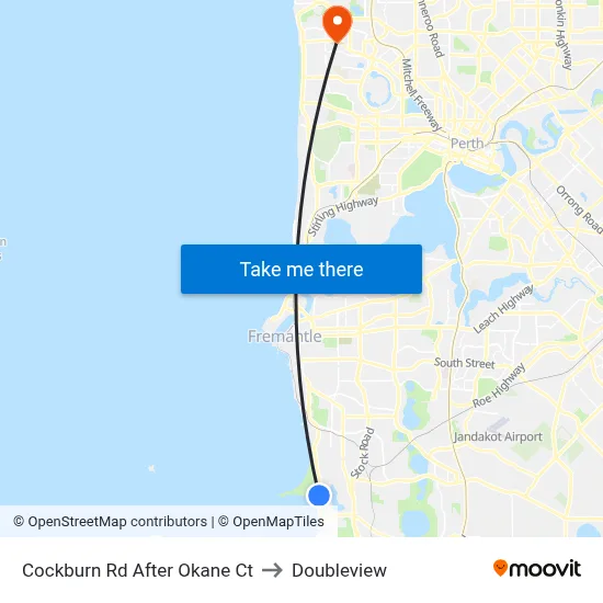Cockburn Rd After Okane Ct to Doubleview map