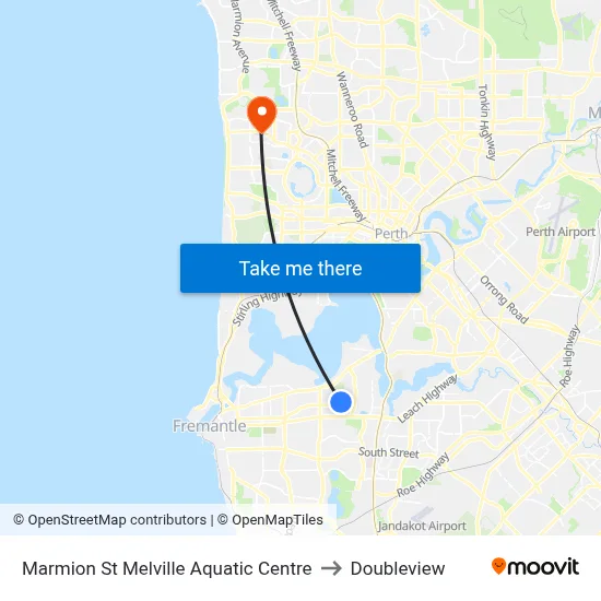 Marmion St Melville Aquatic Centre to Doubleview map