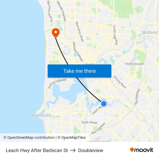 Leach Hwy After Barbican St to Doubleview map