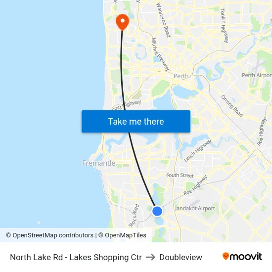 North Lake Rd - Lakes Shopping Ctr to Doubleview map