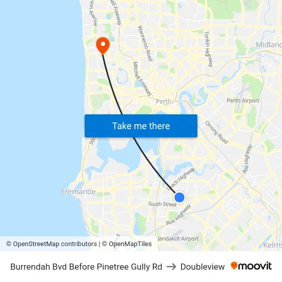 Burrendah Bvd Before Pinetree Gully Rd to Doubleview map