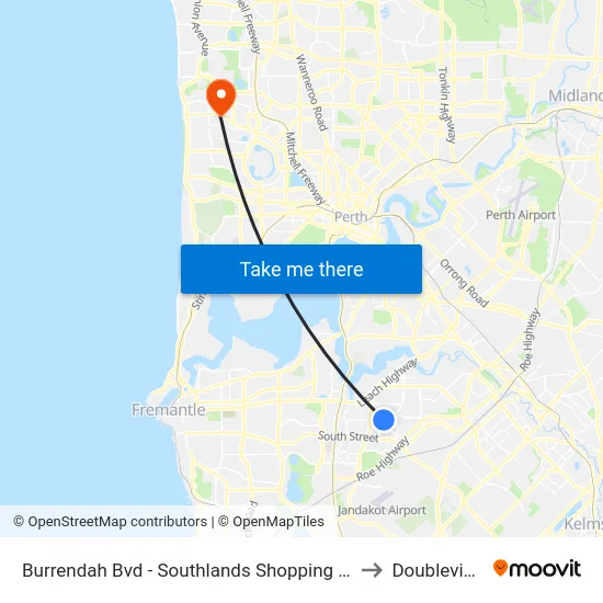 Burrendah Bvd - Southlands Shopping Ctr to Doubleview map