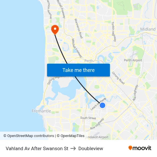 Vahland Av After Swanson St to Doubleview map