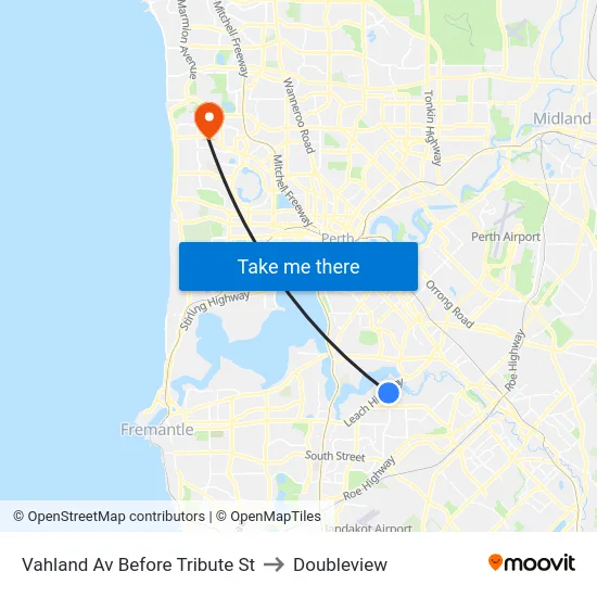 Vahland Av Before Tribute St to Doubleview map