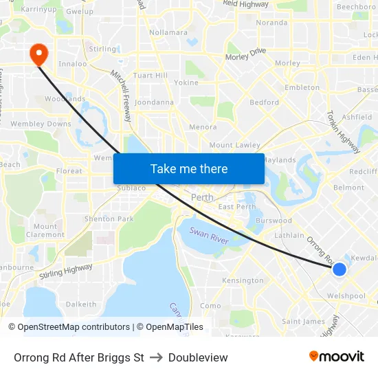 Orrong Rd After Briggs St to Doubleview map