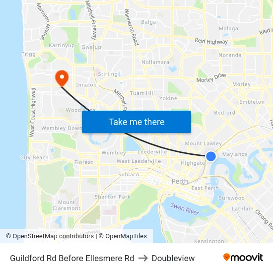 Guildford Rd Before Ellesmere Rd to Doubleview map