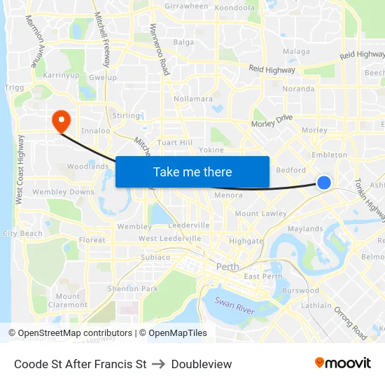 Coode St After Francis St to Doubleview map