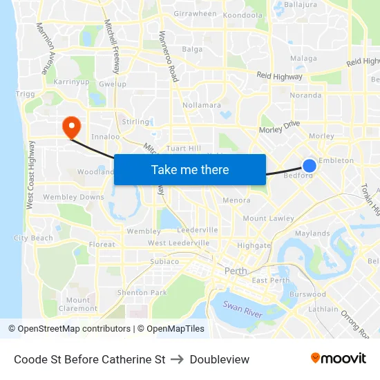 Coode St Before Catherine St to Doubleview map