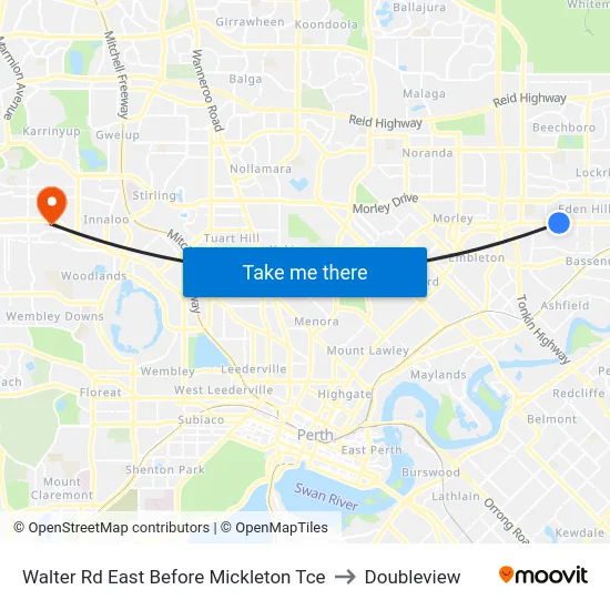 Walter Rd East Before Mickleton Tce to Doubleview map