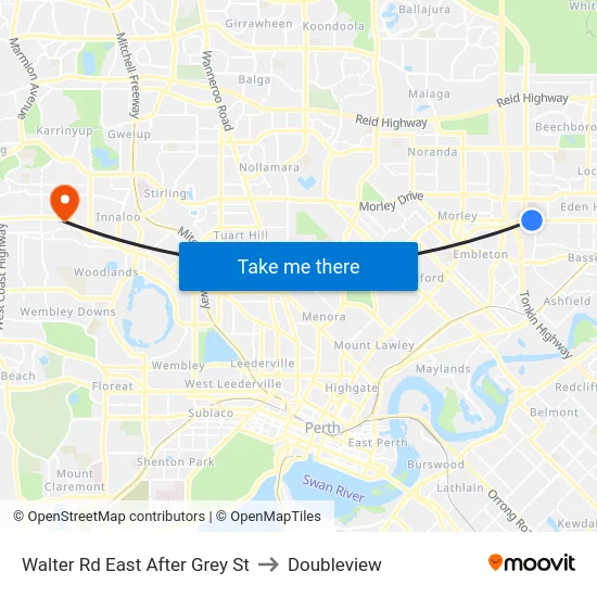 Walter Rd East After Grey St to Doubleview map