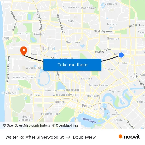Walter Rd After Silverwood St to Doubleview map