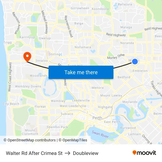 Walter Rd After Crimea St to Doubleview map