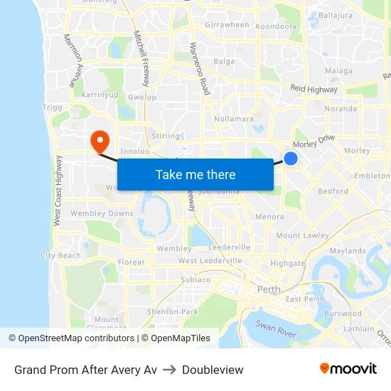 Grand Prom After Avery Av to Doubleview map