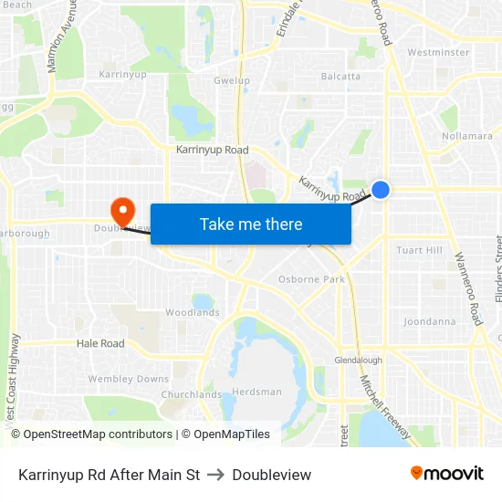 Karrinyup Rd After Main St to Doubleview map