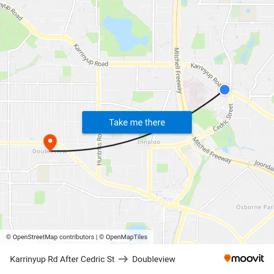 Karrinyup Rd After Cedric St to Doubleview map
