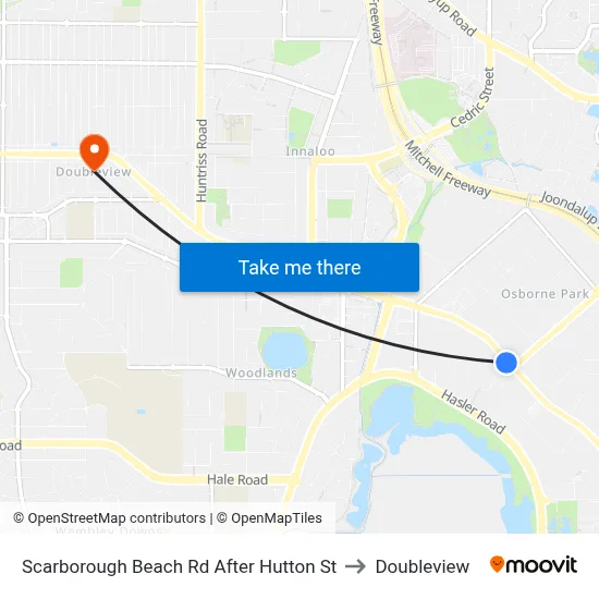 Scarborough Beach Rd After Hutton St to Doubleview map