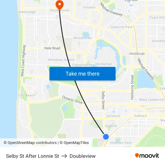 Selby St After Lonnie St to Doubleview map