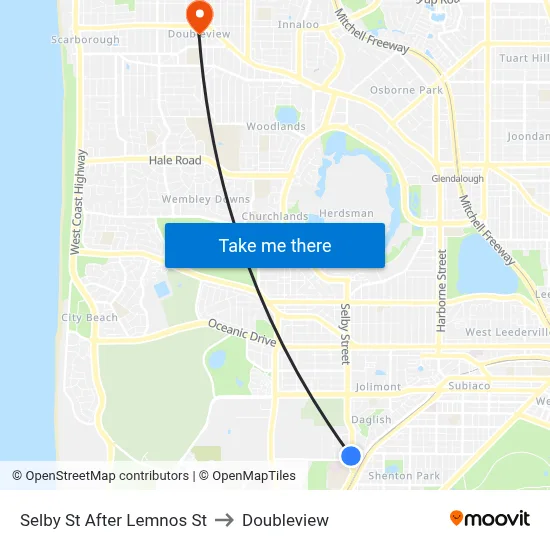Selby St After Lemnos St to Doubleview map