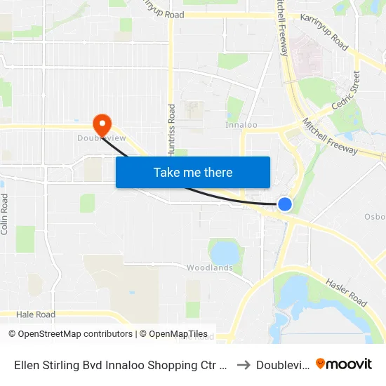 Ellen Stirling Bvd Innaloo Shopping Ctr Cat Id 4 to Doubleview map