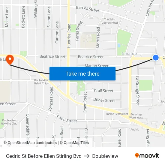 Cedric St Before Ellen Stirling Bvd to Doubleview map