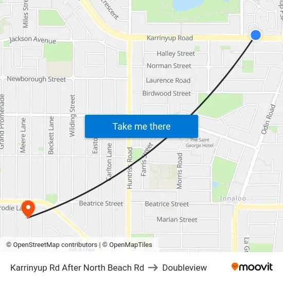 Karrinyup Rd After North Beach Rd to Doubleview map