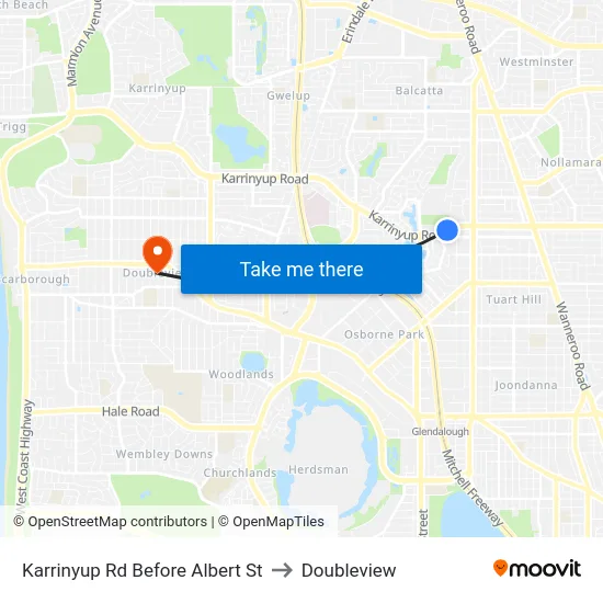 Karrinyup Rd Before Albert St to Doubleview map
