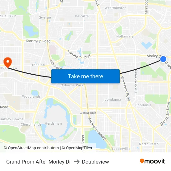 Grand Prom After Morley Dr to Doubleview map