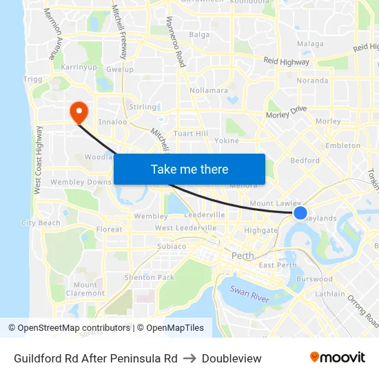 Guildford Rd After Peninsula Rd to Doubleview map