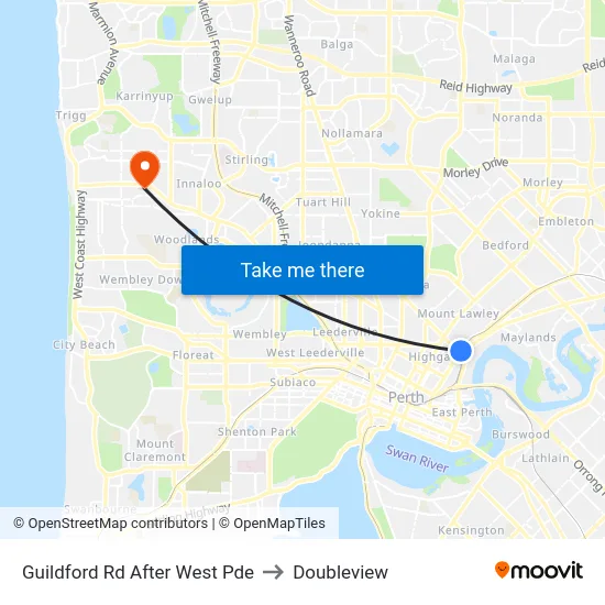 Guildford Rd After West Pde to Doubleview map