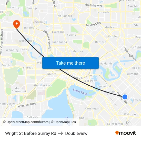 Wright St Before Surrey Rd to Doubleview map