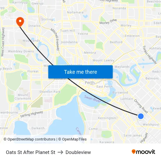 Oats St After Planet St to Doubleview map