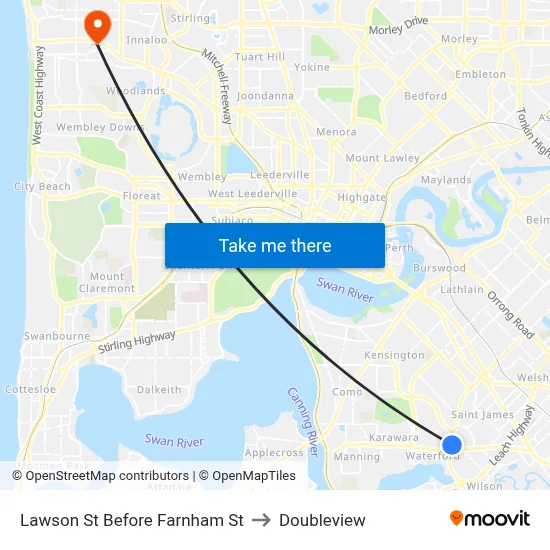 Lawson St Before Farnham St to Doubleview map
