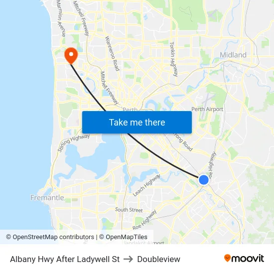 Albany Hwy After Ladywell St to Doubleview map
