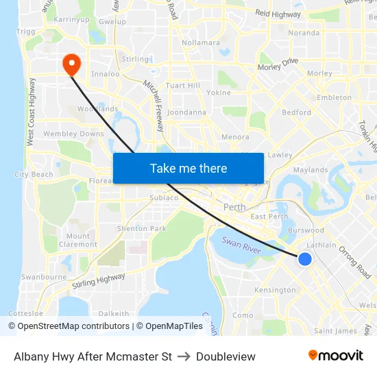 Albany Hwy After Mcmaster St to Doubleview map