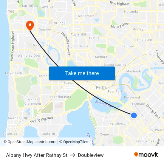 Albany Hwy After Rathay St to Doubleview map