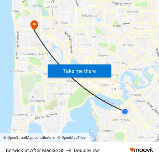 Berwick St After Mackie St to Doubleview map