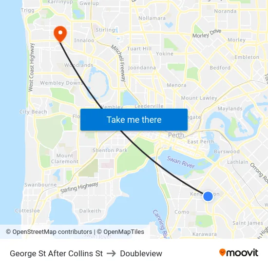 George St After Collins St to Doubleview map
