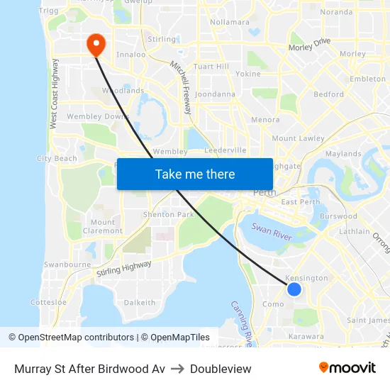 Murray St After Birdwood Av to Doubleview map